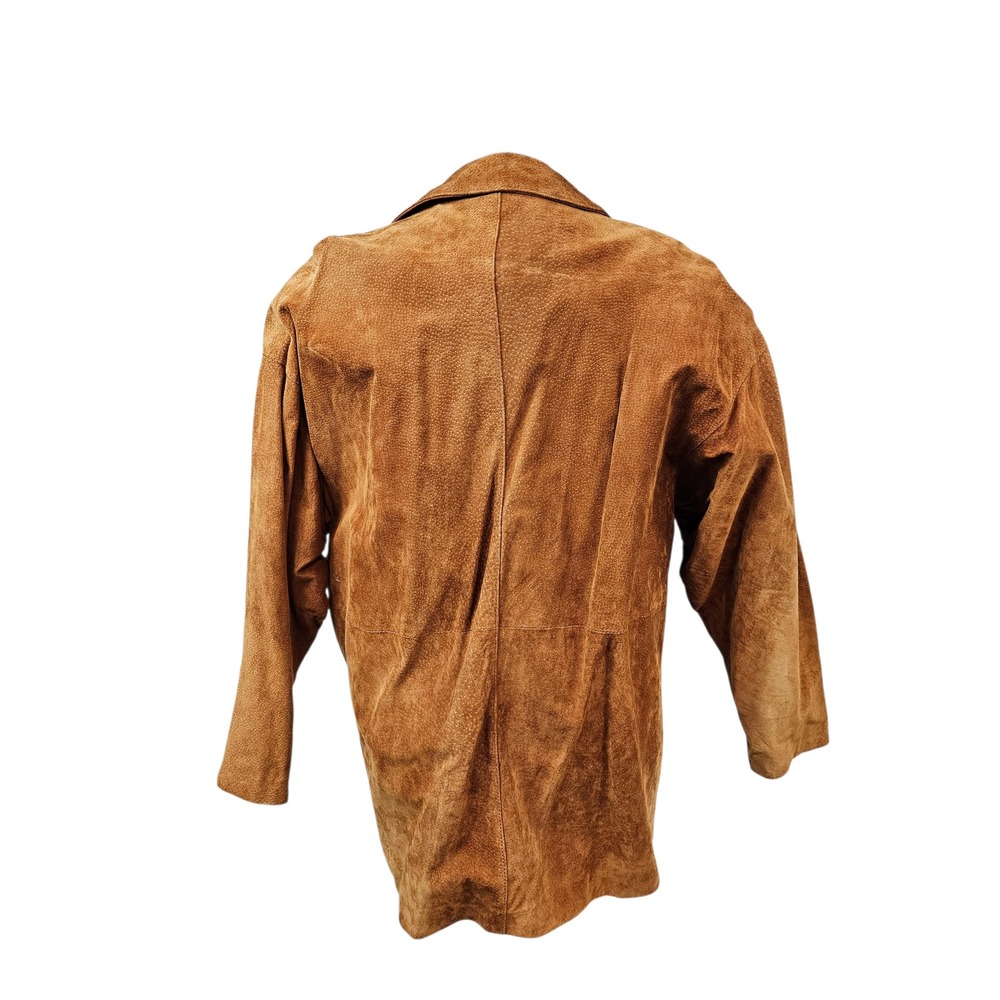 Vintage Premiere Editions Camel Suede Leather Jacket Womens Medium Single Button - Picture 6 of 10